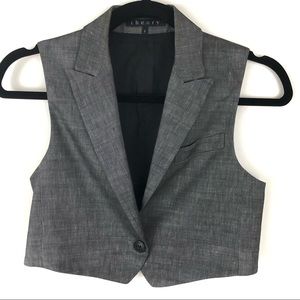 Theory Grey Cropped Vest (size 0)